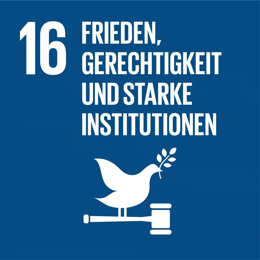 SDG 16 Frieden, Gerechtigkeit und starke Insitutionen